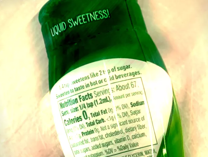 back of a bottle of Truvia liquid sweetener