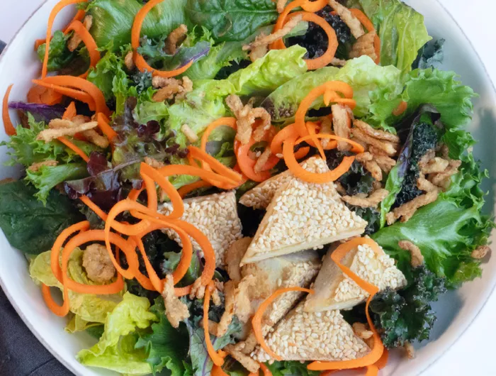 Tofu with Sesame Vinaigrette Salad