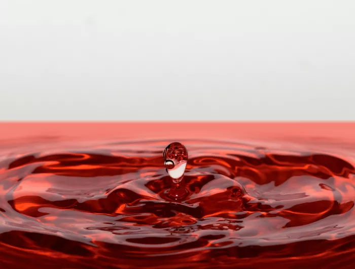 Red liquid with ripples