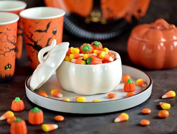 Candy corn and candy pumpkins