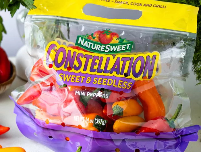 bag of Nature Sweet Constellation sweet and seedless mini peppers