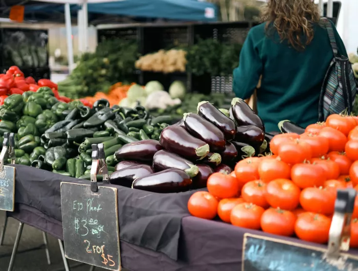 A woman at a farmer's market