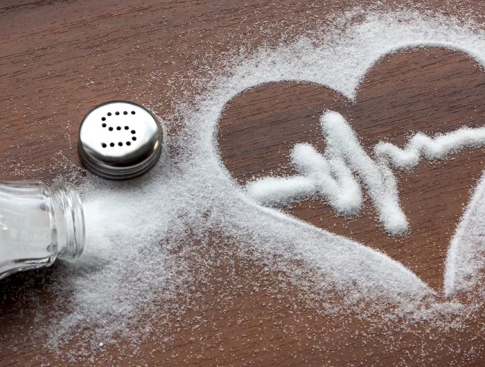 A cardiogram made out of table salt