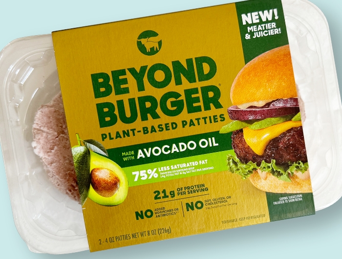 Package of the new Beyond Burger made with avocado oil