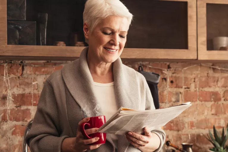 a woman reading