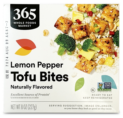 package of 365 Whole Foods Lemon Pepper Tofu bites