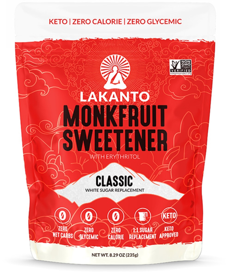 bag of Lakanto monk fruit sweetener