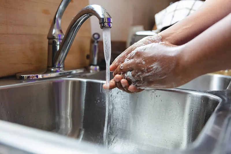 washing hands