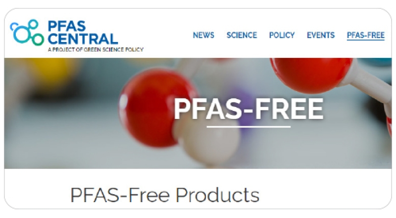 screenshot of the PFAS Central website