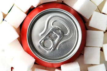 soda can with sugar cubes