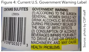 Figure 4: Current US government warning label with "may cause health problems"