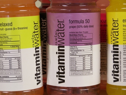 Vitamin Water Nutrition Chart
